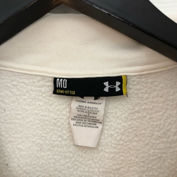 Under Armour Women's Delma 1/4 Zip Fleece Cold Outerlayer Pullover in White M - Picture 7 of 16